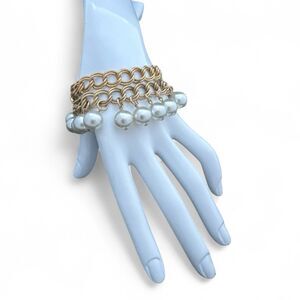 Park Lane Pearl Beaded Chain Dangle Layered Bracelet Classic Jewelry
